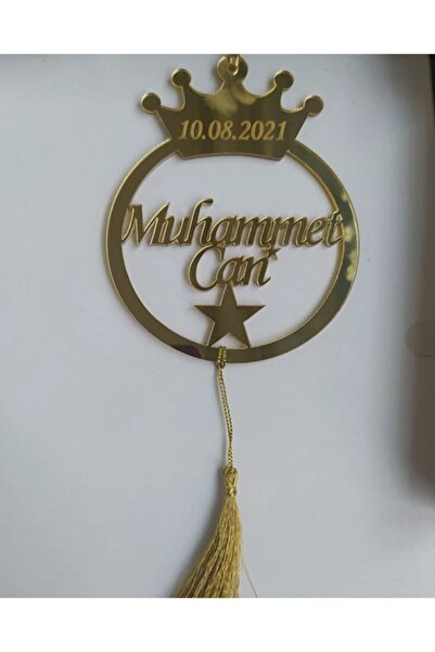 GÜVEN Pleksi Otomobil Araç Içi Dikiz Aynası Süsü Kral Taç Isimli Altın Renk