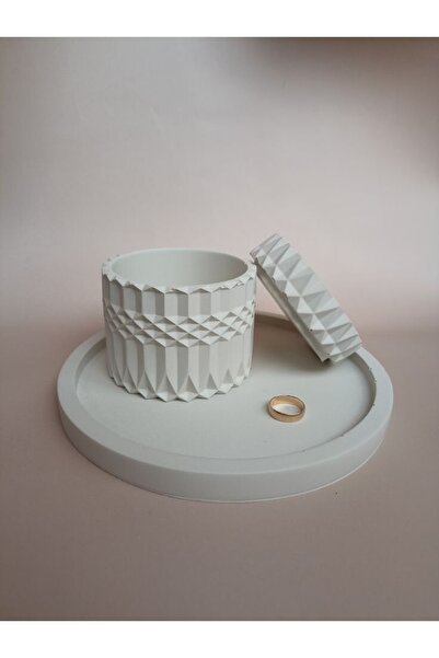 stone powder decorative صينية دائرية خرسانية مزخرفة، صندوق خرساني منظم بغطاء ...