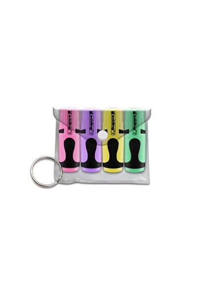 Edding Mini Highlighter Pastel Colors 4 Pack Bag Mixed Ed7P499Pas