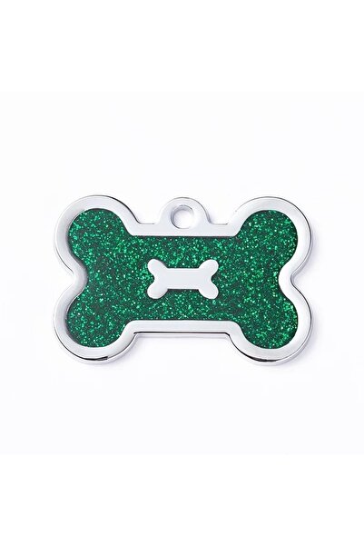 PATİMİO Isme Özel Çelik Kedi Köpek Isimlik Künyesi Yeşil Işıltı