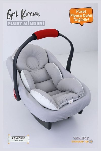 Umaybebek 2 Pieces - Stroller Cushion with Waist Support, Stroller Sheet, Cotton Fabric - Original Product