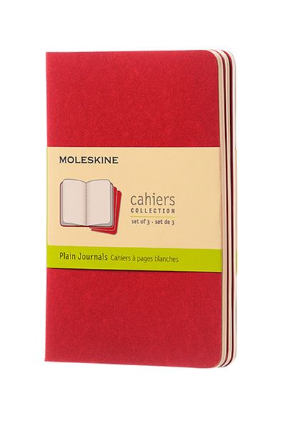 Moleskine دفتر ملاحظات كبير غير مبطن مكون من 3 قطع من Cahier، 13x21 سم