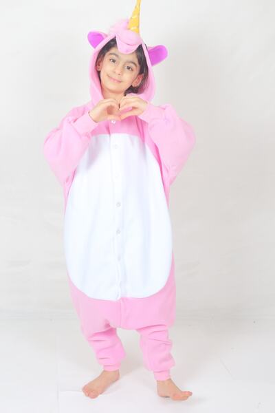 YÜSÜ Çocuk Kigurumi Unicorn Kostümü Hayvan Kostümü