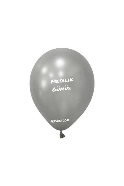 asöy Metallic Silver Balloon 10 Pieces 12 Inch Standard Size 30 Cm Metallic Colored Party Balloon Birthday