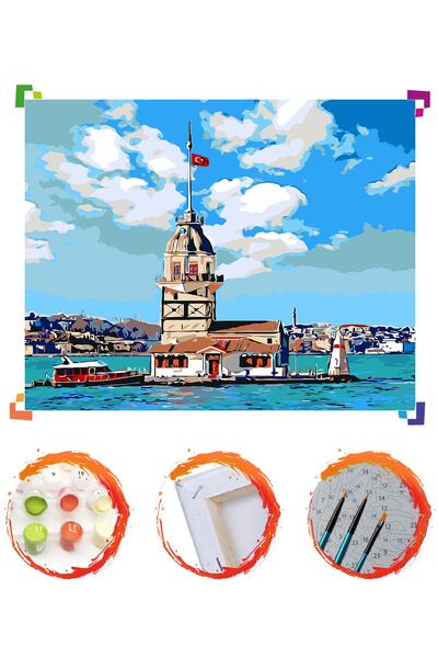 PlusHobby Sb30-kız Kulesi Sayılarla Boyama Seti 40x50 Cm Tuval