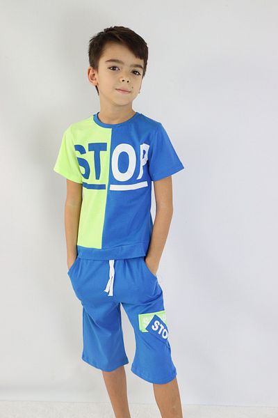 Harika KIDS Boy's Bicycle Stop εμπριμέ κοντομάνικο κοστούμι Basic Capri ηλικίας 6-9 ετών