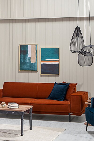Modalife Loft Üçlü Salon&oturma Odası Kanepe - Tarçın