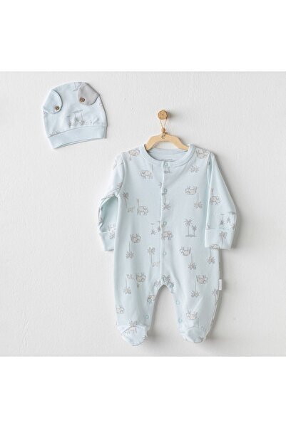 andywawa Ac23674 Baby Jumpsuit with Safari Hat Takum Blue