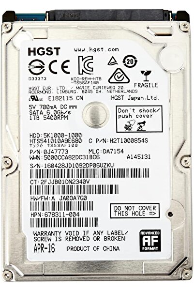 Travelstar 2,5 Inç 1tb 5400rpm Sata 6gbps 8mb Önbellek Dahili Sabit Sürücü (0J22413)