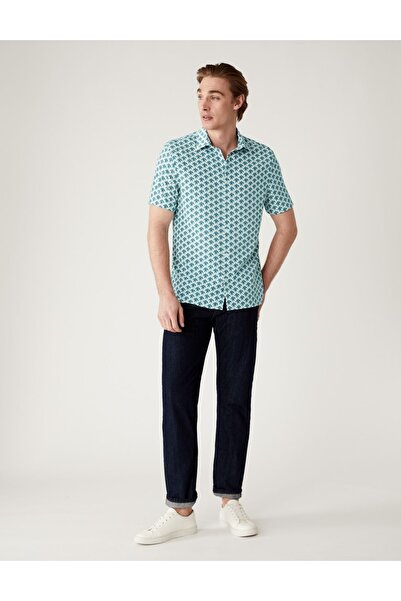 Marks & Spencer Palmiye Desenli Kısa Kollu Gömlek