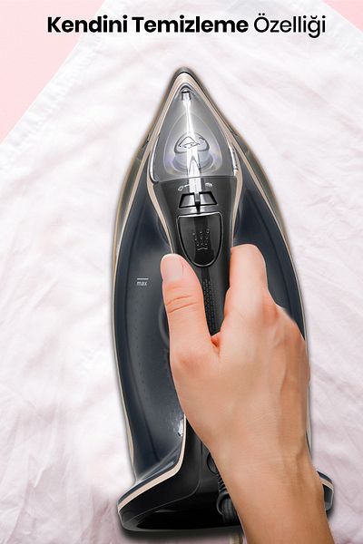 GOLDMASTER Ultrajett 3200w Ceramic TabLime and Drip Prevention Mist3m Cable and 210 Gr Effective Shock Steam Iron