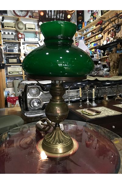 tayfuntufan antika koleksiyon 40 cm High Opaline European Brass Lampshade