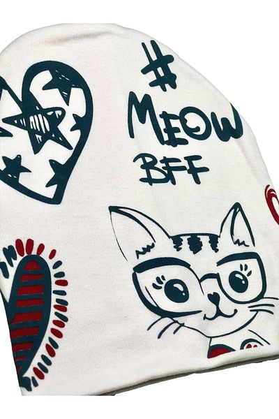 Cramer Double Layer Combed Cotton Interlock Baby Kids Beanie (Pedantic Cat)