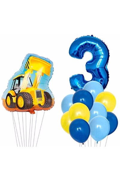 BEST PARTİ DOĞUM GÜNÜ PARTİ SÜSLERİ Construction Bucket Themed Blue Number Ba...