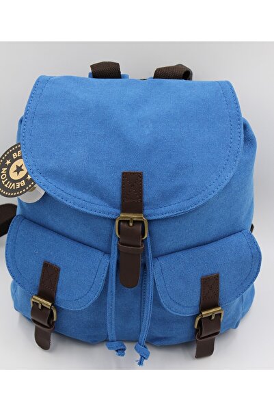 Bevitton Полотно Тканина Середнього Розміру Синій Імпортний Шкільний Рюкзак 5340