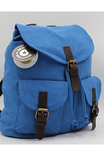 Bevitton Полотно Тканина Середнього Розміру Синій Імпортний Шкільний Рюкзак 5340