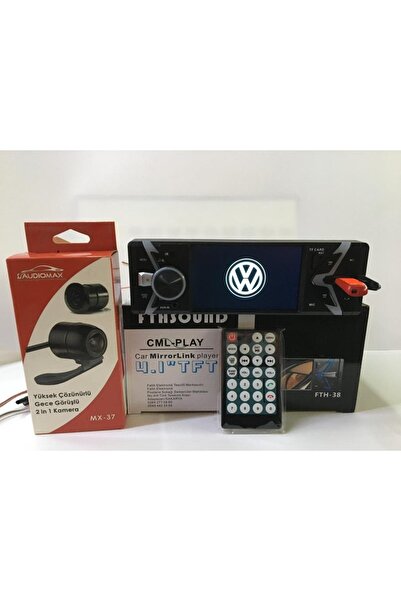 FTH SOUND Fth-38 4" Ekranlı Oto Teyp Bluetooth Usb Sd Çift Amfi Geri Görüş Ka...