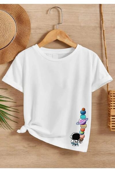 Keywest Tricou pentru copii oversize cu imprimeu cu baloane albe pentru copii