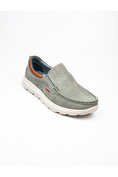 Voyager Ανδρικά casual παπούτσια 6501 Moccasin Grey Nubuck Δερμάτινα
