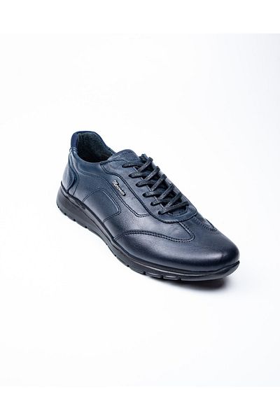 MARCOMEN 17376 Navy Blue Leather Men's Casual Shoes