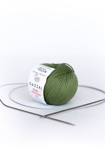 Gazzal Baby Cotton 25 gr Amigurimi, Punch El Örgü Ipligi Taka Yarn (3449)