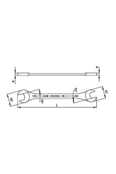 CETA FORM Fork Two Mouth Key (long Type) - 13x17 Mm