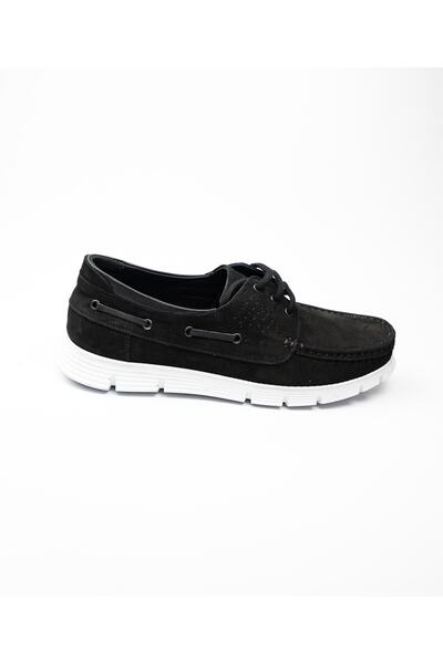 Nobel 1075 Чорні шкіряні черевики на шнурівці для чоловіків