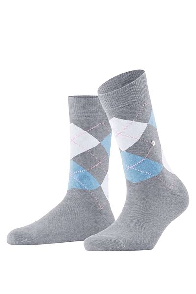 Burlington Damen Socken 3er-Pack – Queen, Kurzstrümpfe, Baumwolle, Rautenmuster, Logo