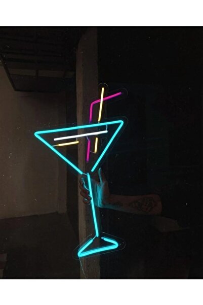 dekoraven Coctail-kokteyl Neon Led Tabela Dekoratif Aydınlatma(60x30cm)