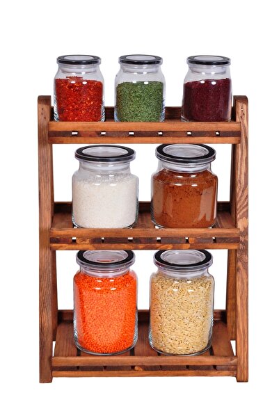 Tahta Bahçesi Ahşap 3 Katlı Baharatlık