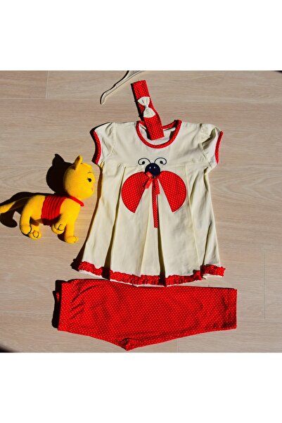 DECO Uğur Böcek Desenli Bandanalı 2'li Kız Takım (BABYNET)