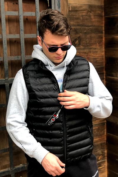 Reddot Men's Black Puffer Vest with Pockets and Zipper