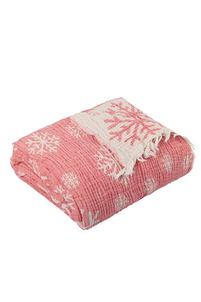 WALLHANG New Year's Snowflake Callisto 100% Cotton TV Blanket | Throw | Knee Blanket | 130x170cm