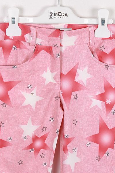 incity Girl's Star Patterned Red Trousers