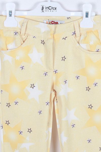incity Girl's Star Patterned Yellow Trousers