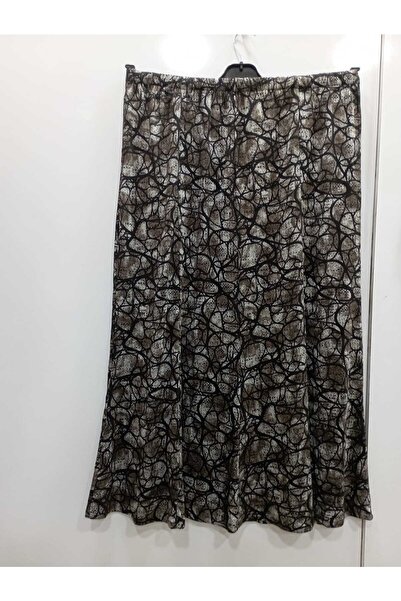 NUR TEKSTİL Kadın Kahve Ithal Menekşe Beli Lastikli 8 Parça Balık Model Etek