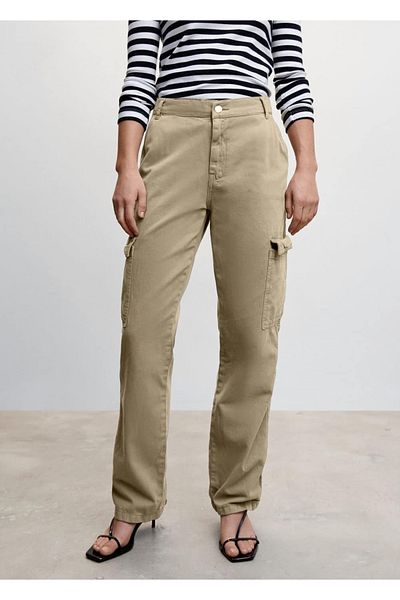 MANGO Woman Cargo-Jeanshose mit Taschen