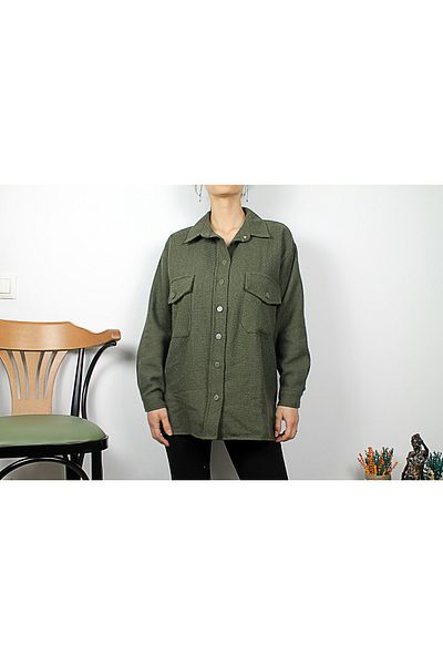 Damla Γυναικείο πουκάμισο με τσέπες Oversize