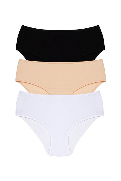 pink mood Πλήρης σύντομη Bato Slip High Waist 3 Πακ