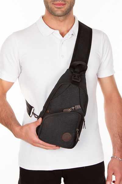 Adelina Bags Piept și geantă de umăr unisex din pânză, cu ieșire pentru căști USB