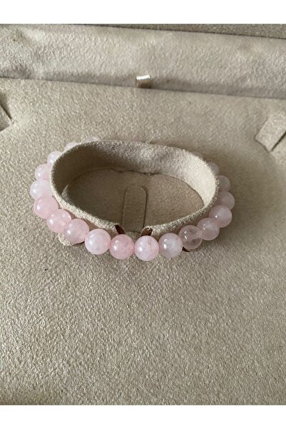 Akajuu Pembe Kuvars Taşı Bileklik %100 Doğal