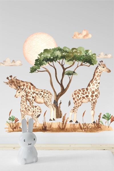 efekt reklam D2797 Familie Girafe Copii Cameră Bebeluş Tapet Autoadeziv Acces...