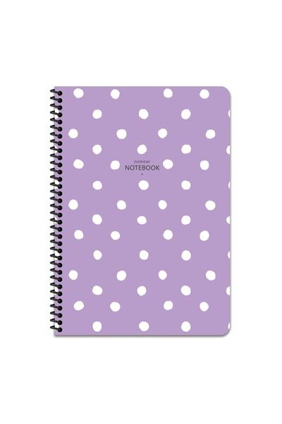 KESKİN COLOR 16x22 Cm Puantiye Desen Telli Defter Çizgisiz Telli Beyaz 80 Say...