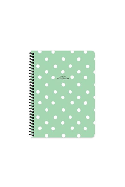 KESKİN COLOR 16x22 Cm Puantiye Desen Telli Defter Çizgisiz Telli Beyaz 80 Say...