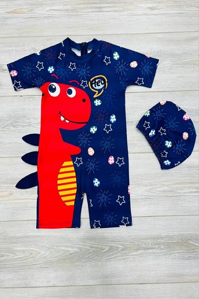 PODIUM GYM Trendy Cute Characters Printed Sun Protection Quick Drying Bonnet Men's Shorts Swimsuit