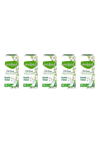 Molped Pure & Soft Organic Cotton Thin Daily 16-Pack Women's Pads 5X16