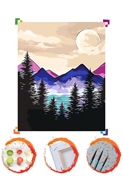 PlusHobby Plus Hobby Sb74 - Dağ Manzarası Sayılarla Boyama Seti 40x50cm Tuval