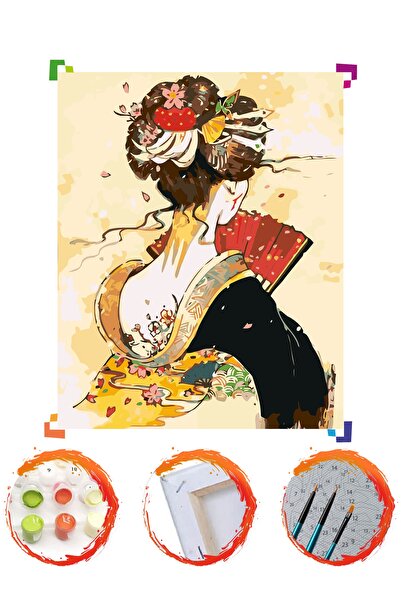 PlusHobby Plus Hobby Sb91 - Koreli Kadın Sayılarla Boyama Seti 40x50cm Tuval