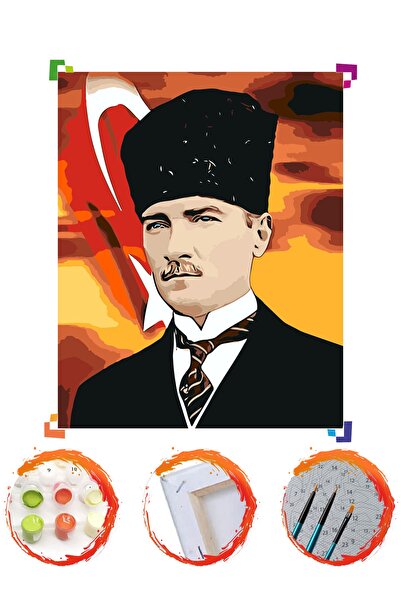 PlusHobby Plus Hobby Sb100 - Mustafa Kemal Atatürk Sayılarla Boyama Seti 40x5...