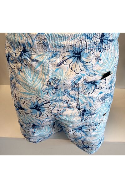 Nordbron Arıcı Store Elegant Leaf -blue Men's Swim Shorts